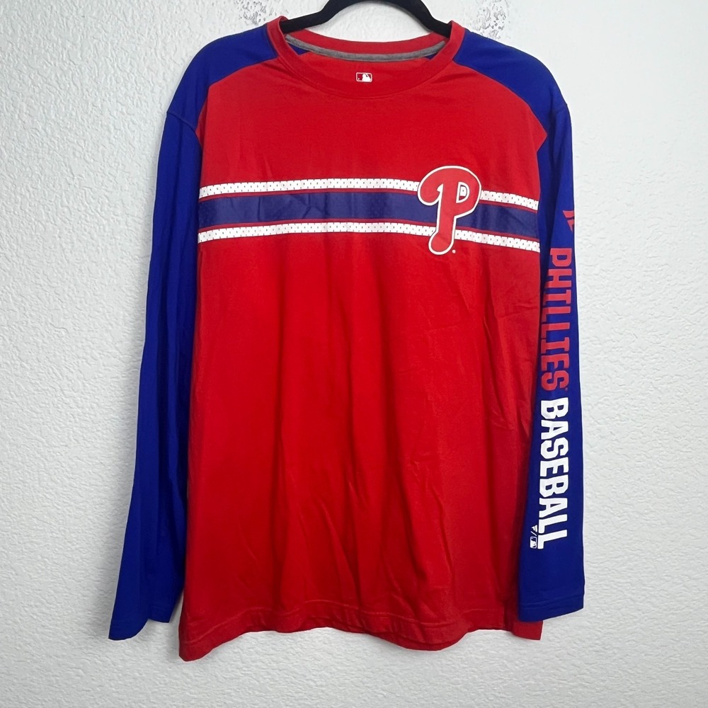 Philadelphia Phillies Shirt Mens XL Red Blue Fanatics Basketball Team Cotton